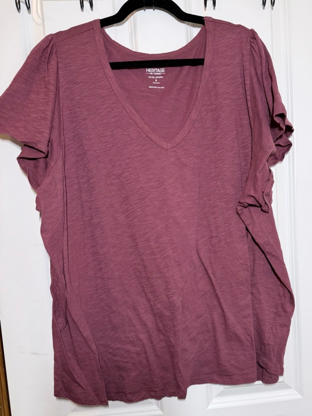 Torrid Mauve V-Neck Flutter Sleeve Tee